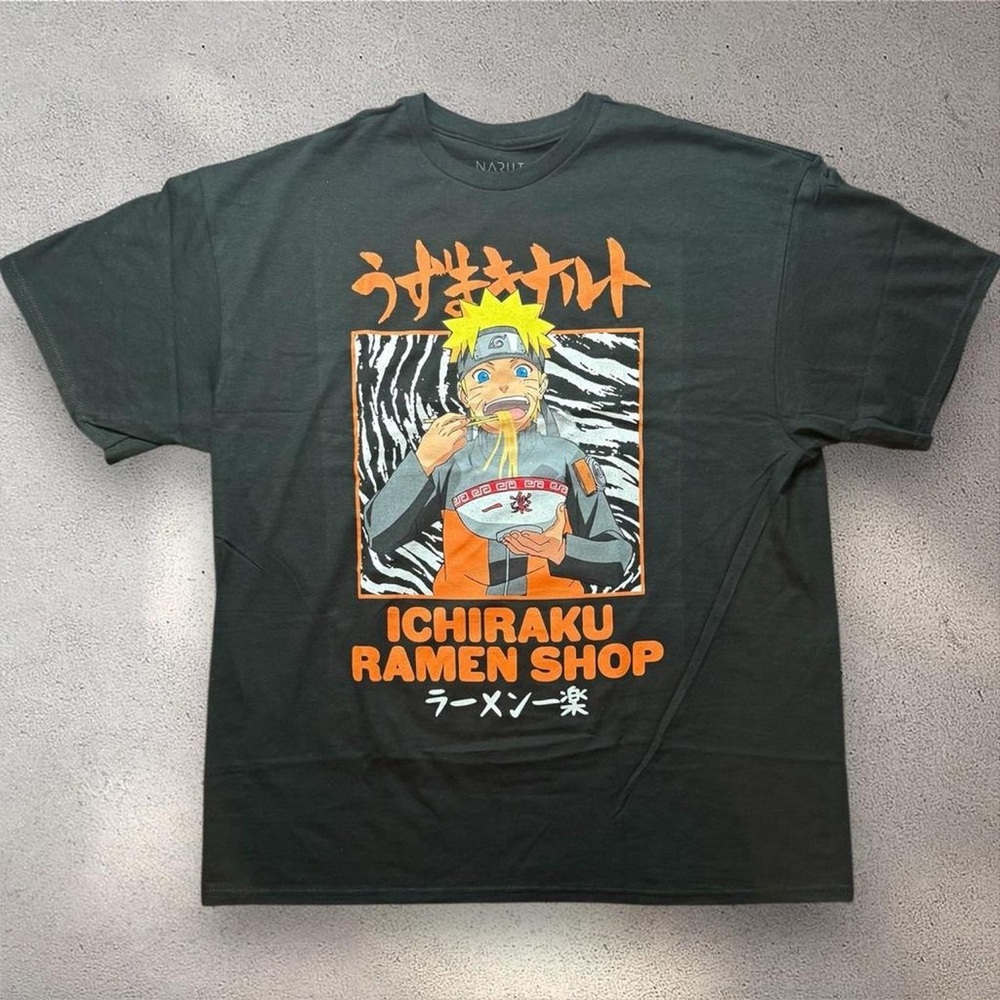 Naruto Shippuden Ichiraku Ramen Shop Black Graphic T-Shirt Mens XL VIZ Media